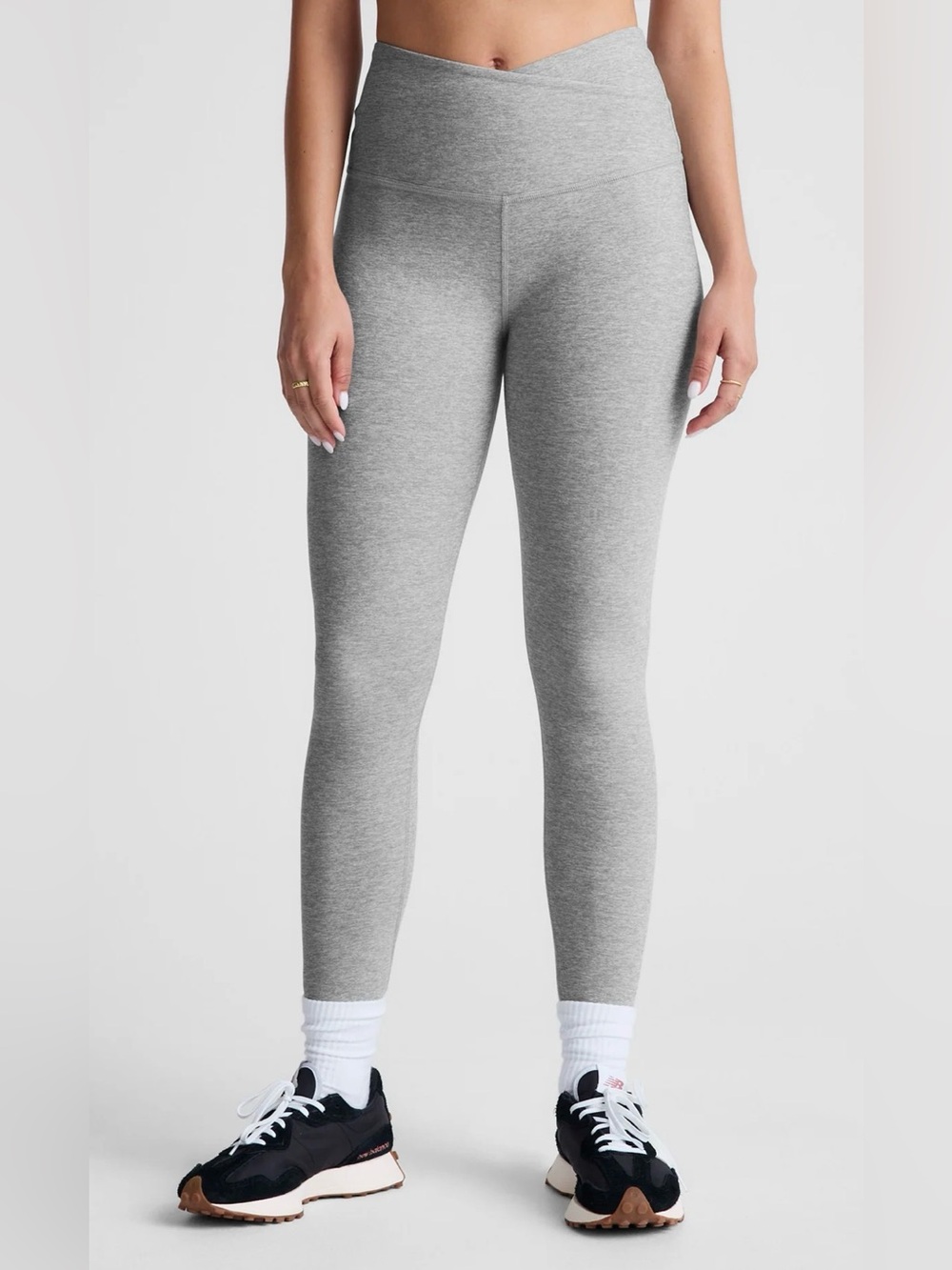Beyond Yoga Spacedye™ At Your Leisure High Waisted Midi Legging in Silver Mist